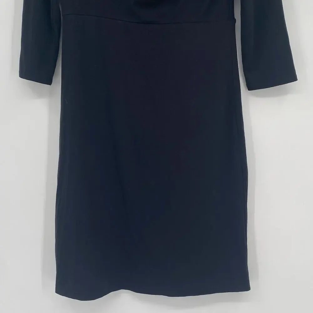 J Crew Women's Black Jersey Cowl Neckline Sheath Dress Size XS NEW